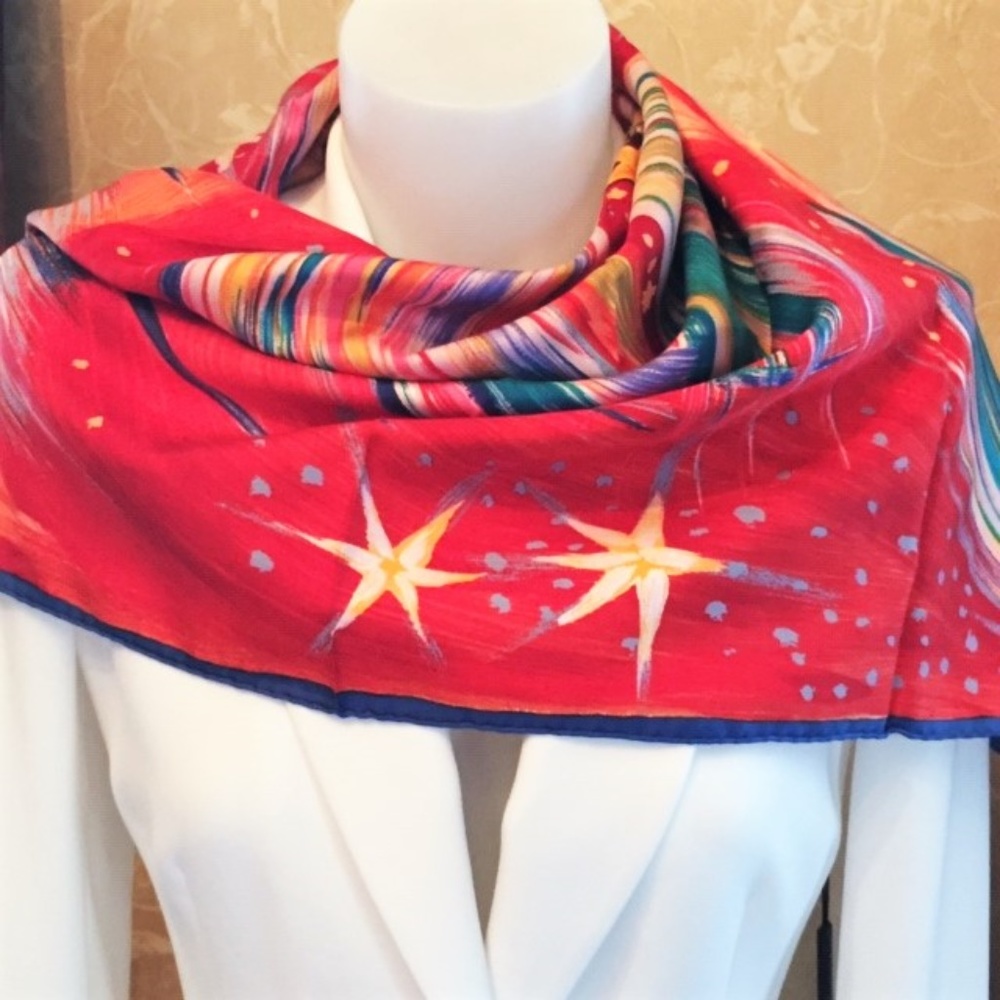 HERMES silk scarf, "Feux Du Ciel"